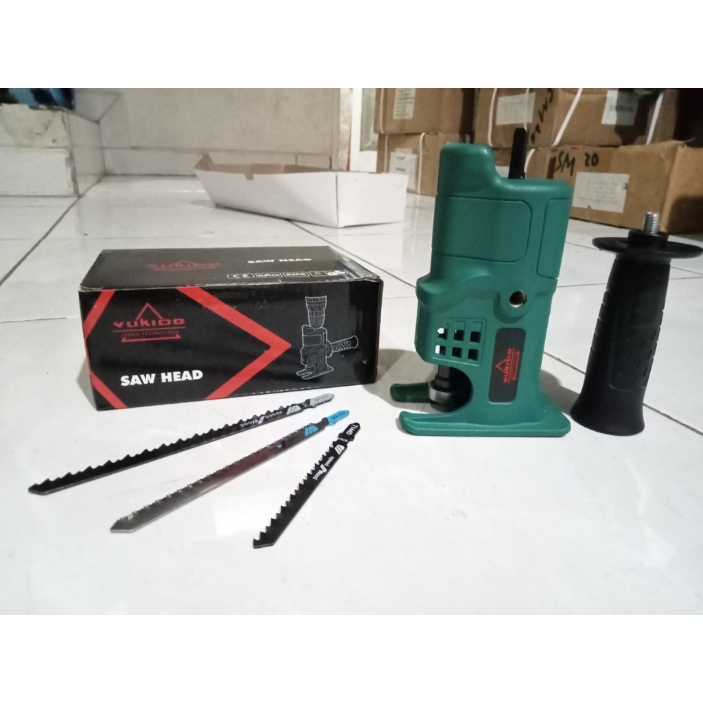 PROMO YUKIDO Adapter Bor Ke Gergaji Converter Drill Adaptor Mesin Jigsaw Jig Saw FREE MATA JI SAW 5PCS