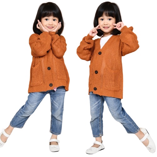 TokoMilkan Cardigan Rajut  Anak Perempuan Henzi Kids | Outer Anak  Umur 1 - 5 Tahun