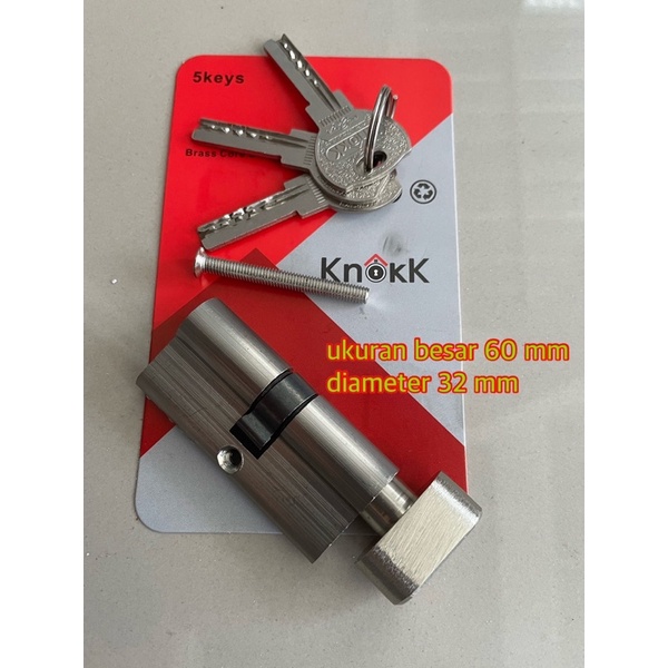 Promo Cylinder/ Silinder Kunci Pintu Kecil KODAI Kodai Cylinder Knop Putar WC 60 mm Kunci knop kodai KODAI Cilinder kunci cilinder knop/putar,knop cylinder 60 mm garansi 5 tahun Kodai KODAI KUNCI