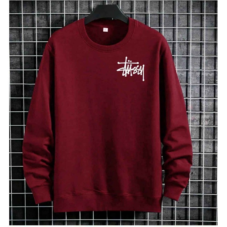 STUSY Sweatshirt Basic II Sweater Crewneck Print DTF II Sz M - XL Anak &amp; Dewasa ( Pria &amp; Wanita )