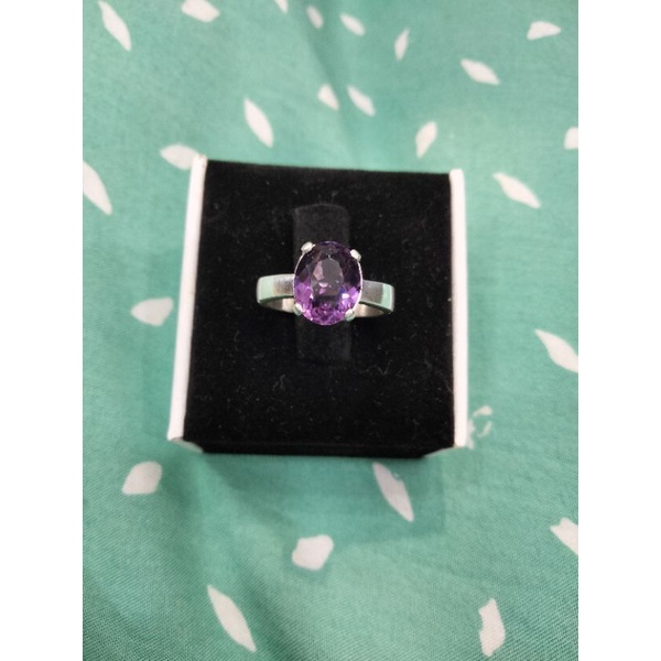 cincin wanita Batu kecubung/batu amethyst