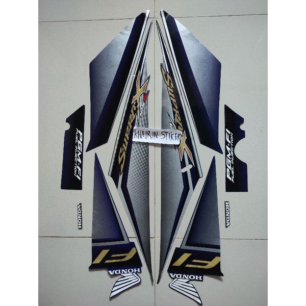 striping stiker Supra x 125 PGm fi biru abu 2009