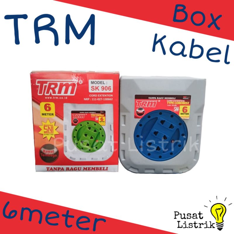 Roll Kabel Kotak 6 Meter TRM SK 906 Box Kabel 3Lubang 6m Kawat Tembaga