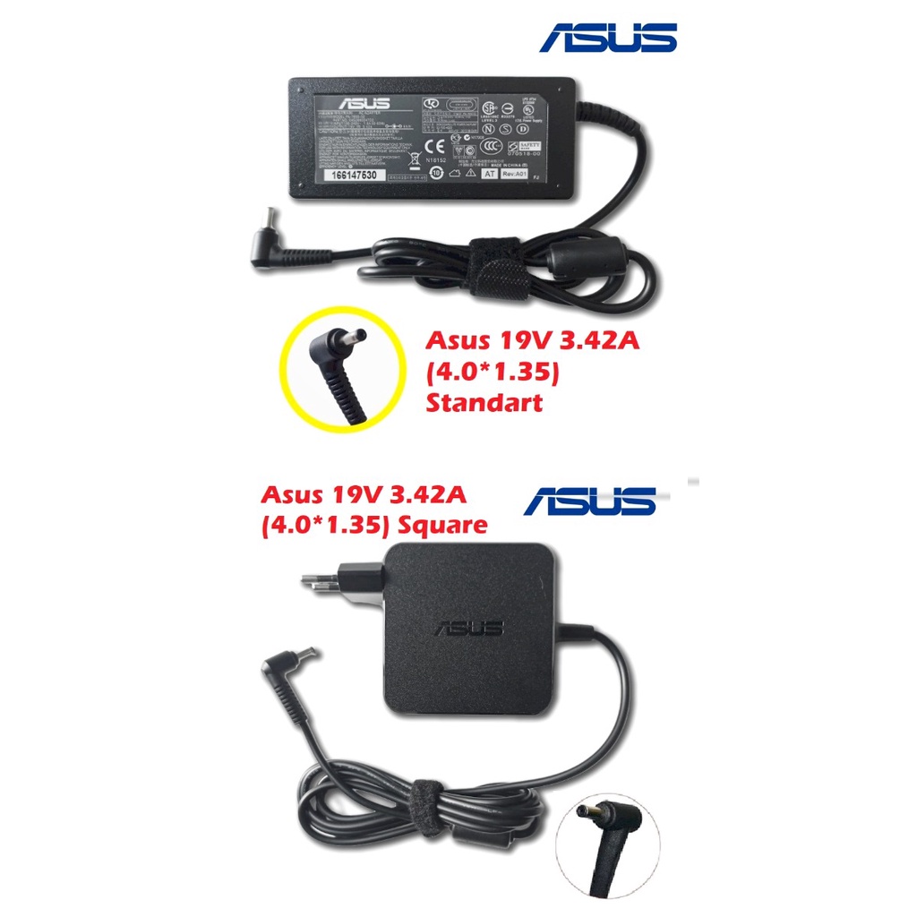 ORIGINAL ADAPTOR ASUS 19V 3.42A (4.0x1.35MM) A456 A456U A456UR A456UQ A407 A407M A407MA A407U A407UA