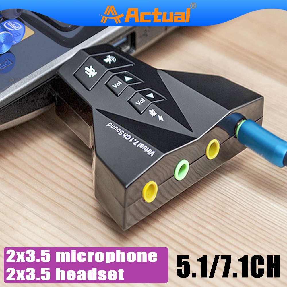 Actual【COD】usb sound card 7.1 double - virtual soundcard 7.1 channel