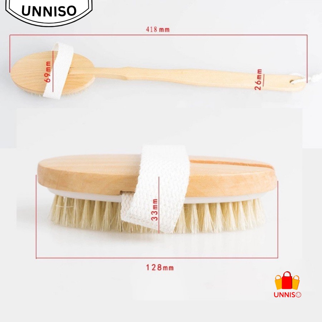 UNNISO - Sikat Badan Natural Long Wooden Bath Brush