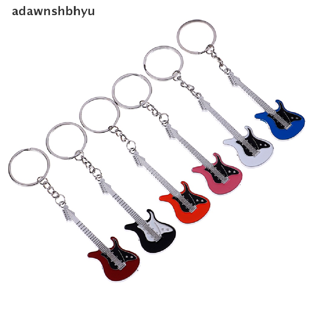 Adawnshbhyu Kreatif Logam Gitar Elektrik mini Gantungan Kunci Gantungan Kunci key ring Hadiah ID