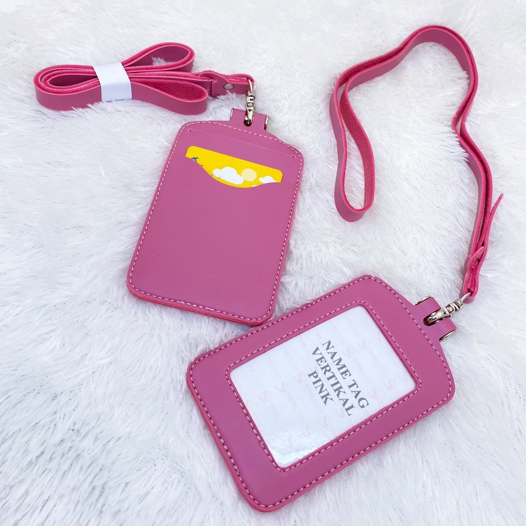 

H7Y ID CARD GANTUNGAN KARTU NAME TAG CARD HOLDER KULIT MURAH BAGUS SS74