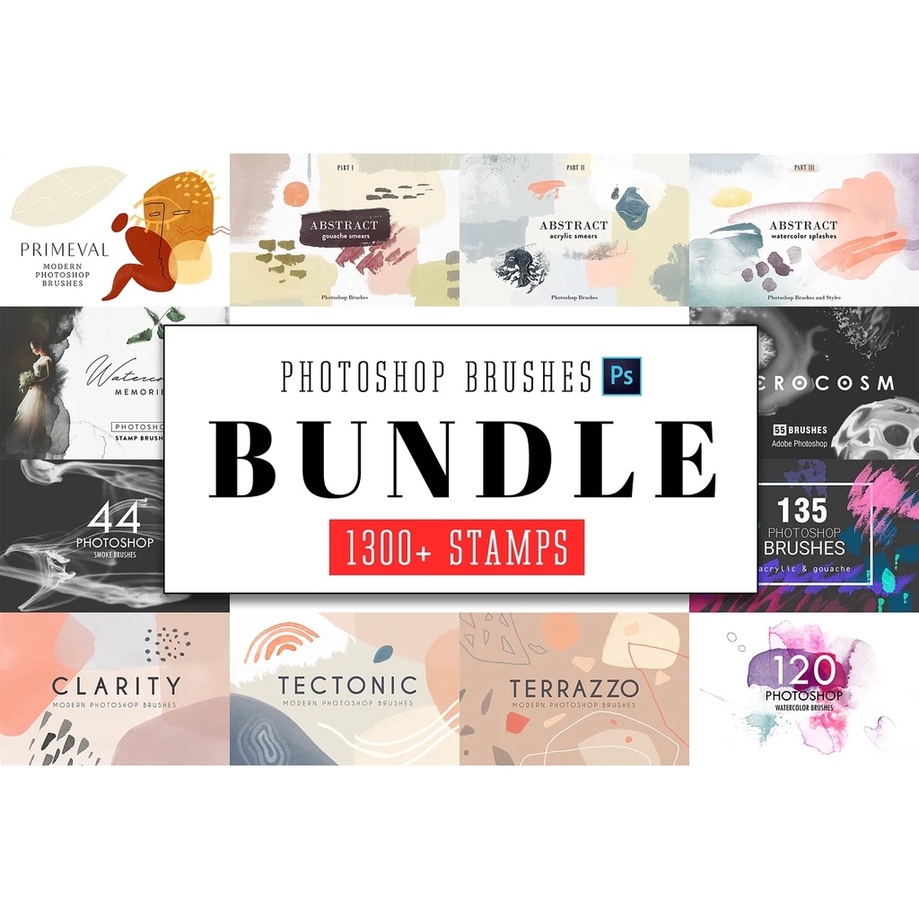 All Photoshop Stamp Brushes Bundle