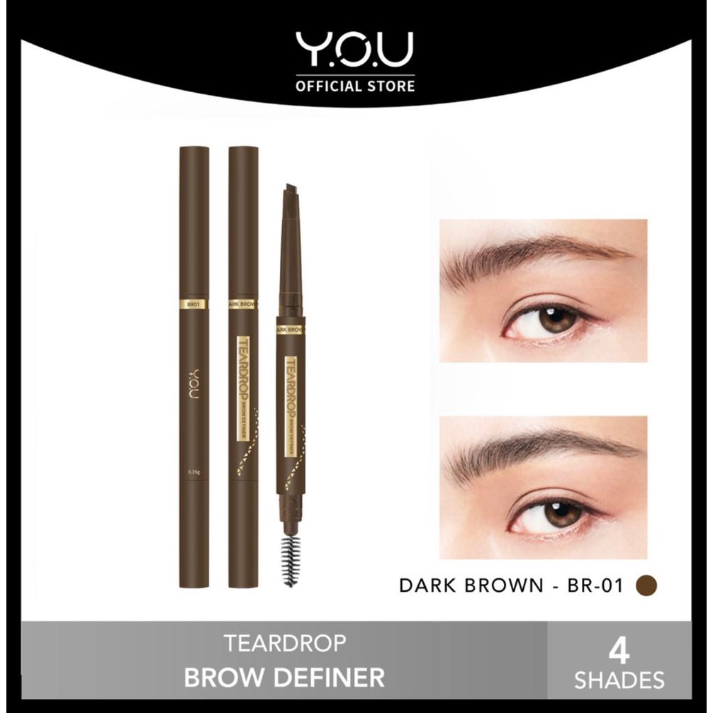 YOU Teardrop Brow Definer | Pensil Alis Waterproof | Pigmented Tahan Lama | Makeup Mata