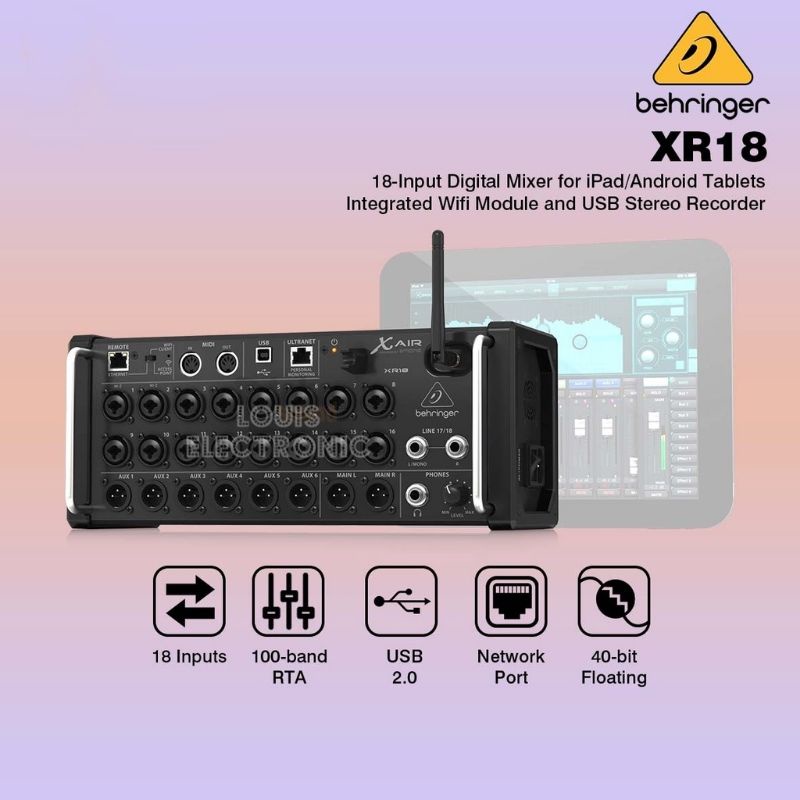 BEHRINGER X AIR XR18 XR 18 XR-18 Mixer Digital For IPad Android with WiFi and USB