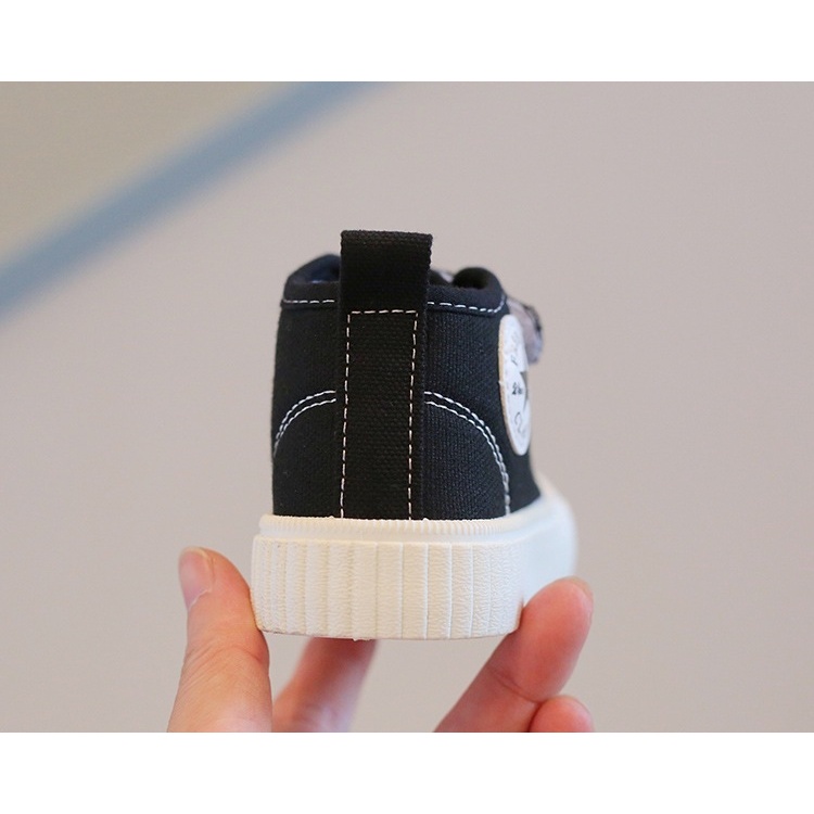 HNK Sepatu Fashion Anak Laki-laki Perempuan Hitam Abu Polos | SEPATU CANV*S STAR