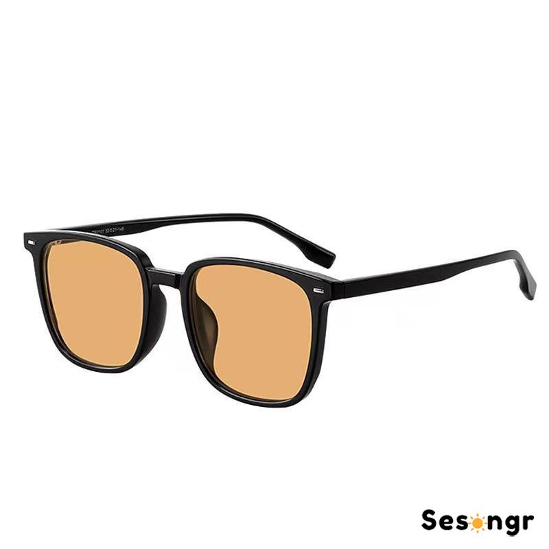 Kacamata Hitam Anti Radiasi Kacamata Korea Fashion Retro Bingkai Hitam Sunglasses Untuk Wanita/Pria - SG