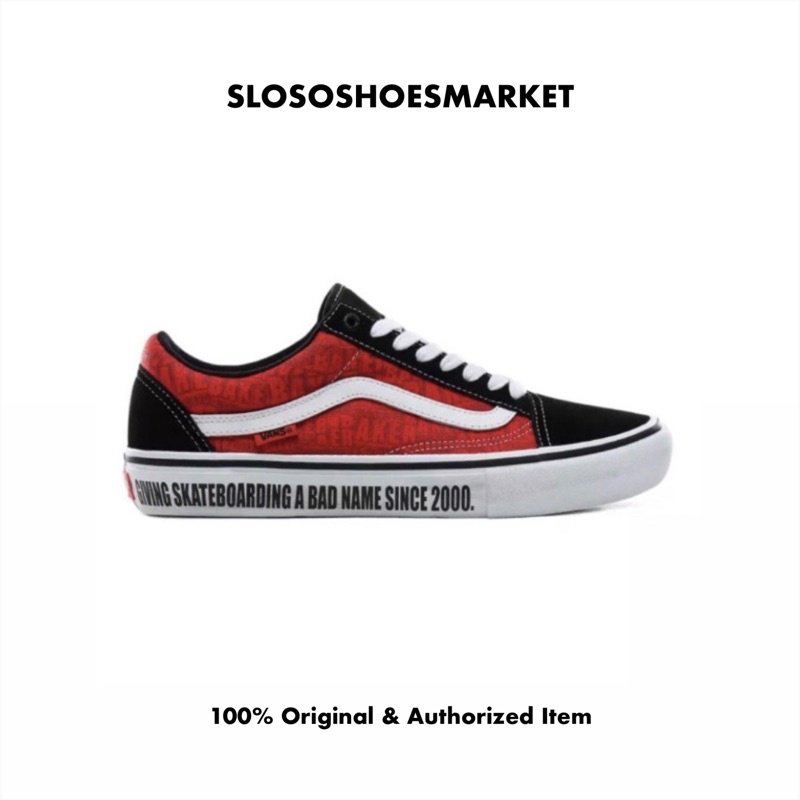 Vans Old Skool Pro Baker Red Black/White - 100% Original / RESMI