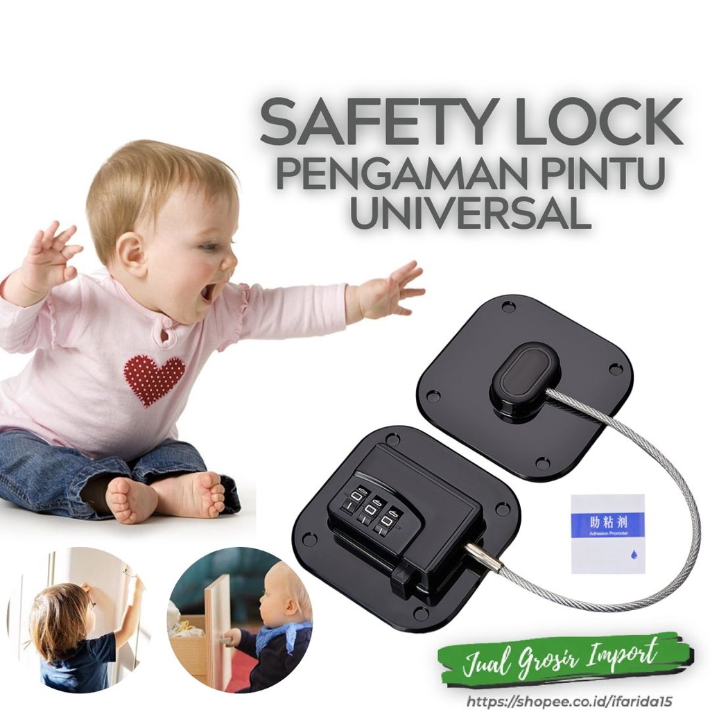 Kunci Pengaman Pintu Kulkas Laci Lemari Jendela Kode Child Lock