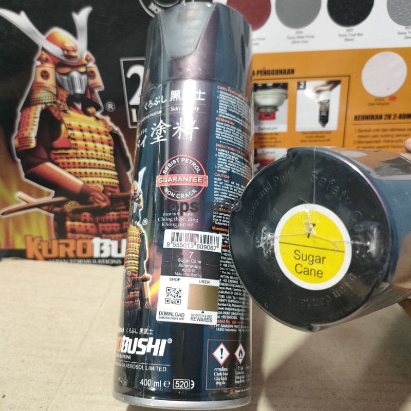 Pilok Pilox Cat Samurai Sugar Cane 7 Kuning 400ml Cat Semprot Samurai Paint Kurobushi Aerosol