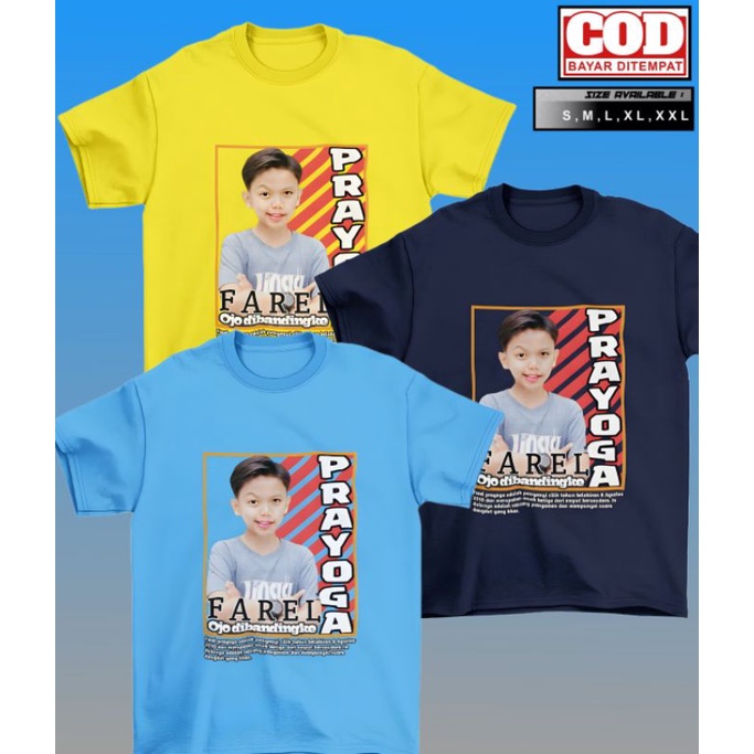 Baju kaos anak FAREL PRAYOGA / baju atasan anak umur 1-13 tahun / baju kaos anak gambar farel