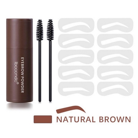 ZSQ DB Ibcccndc Cetakan Alis Instan Bedak Alis Eyebrow Powder Eyebrow Stamp Alis Stempel Alis Waterproof dengan 10 Model Cetakan Alis original-#2 Natural Brown