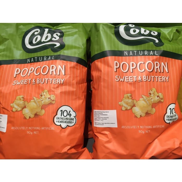 Khas Jaya Cobs Natural Popcorn Australia 110 Gram Cheddar Cheese/ Sweet Buttery