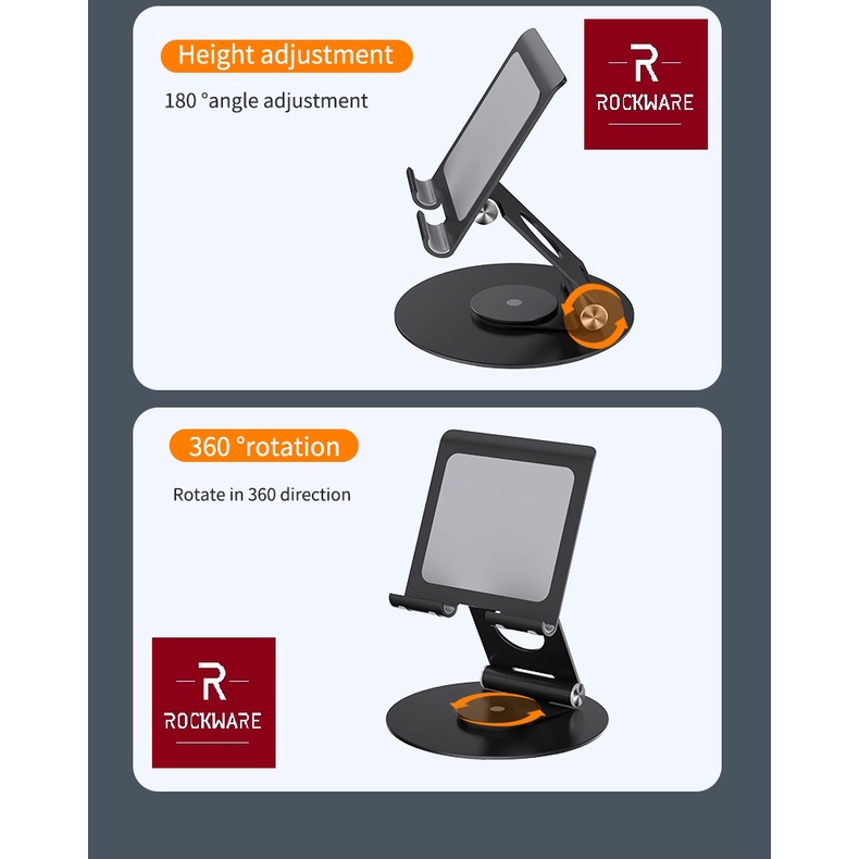 AKN88- ROCKWARE RW-L08 - Aluminum Tablet Stand and Mobile Stand Bracket