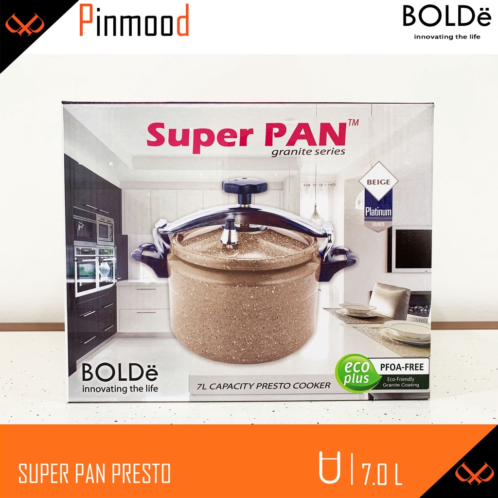 BOLDE SUPER PAN PRESTO  [ 7 LITER ] GRANITE COATING SERIES / PANCI PRESSURE COOKER BEIGE