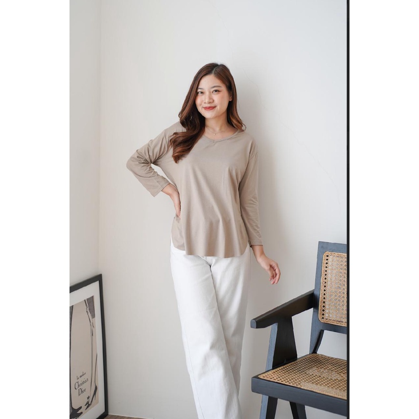 (COD) OH Fashion Blouse Zalica Oversize V-Neck Shirt All Size #2A61
