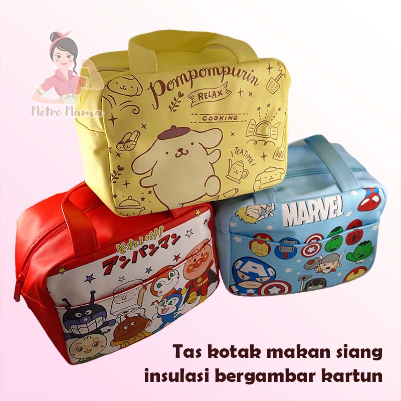 Tas Bekal Kartun Termal Sanrio Bahan Kulit PU LEATHER THERMAL LUNCH BAG Hellokitty My melody