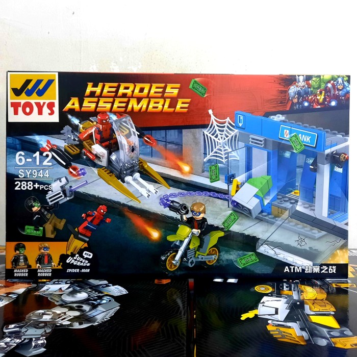 brick heroes assemble Spiderman ATM Heist Battle 288 pcs SY 944