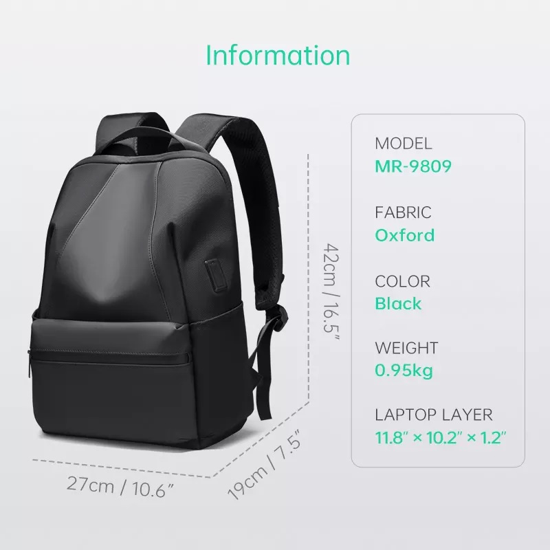 Mark Ryden MR9809 Tas Ransel Backpack Laptop Waterproof 15.6 Inch USB