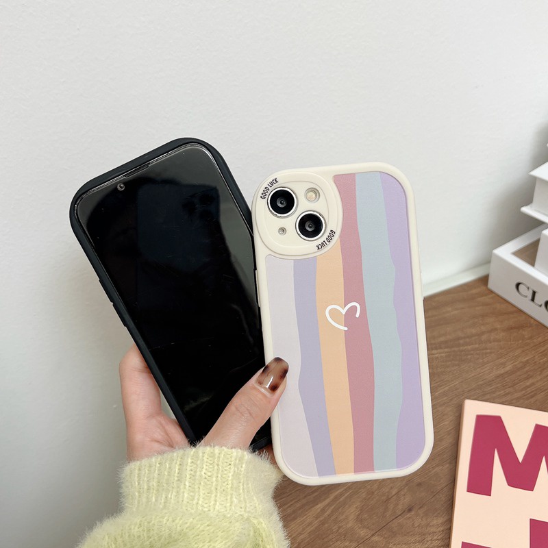 Couple Rainbow Stripe Soft Case VIVO Y11 Y12i Y15 Y17 Y20S Y20i Y12S Y50 Y30i V9 S1 V9 Y19 Y91C Y93 Y95 Y01 Y15S Y15A V15 V11I Y21S Y21A Y21G Y21T Y33S Y16 Y22S Y35 V23E S1 Pro V5S