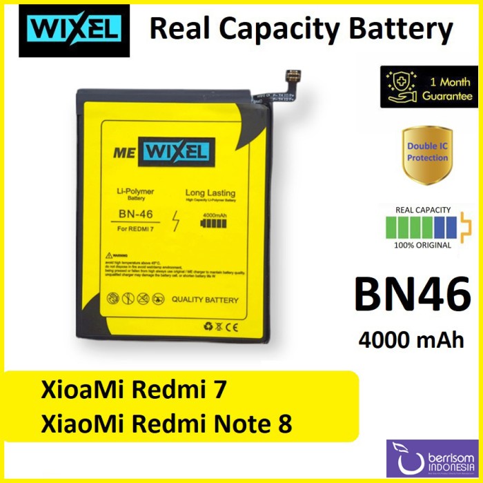 WIXEL ME BATERAI XIAOMI BN46 REDMI 7 NOTE 8 ORIGINAL BATRE BATRAI ORI
