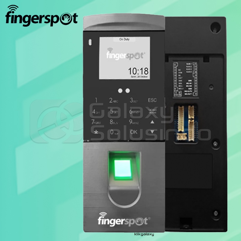 Fingerspot Revo WFA-207NC Fingerprint Mesin Absensi - Paket LockDoor Pintu Kayu
