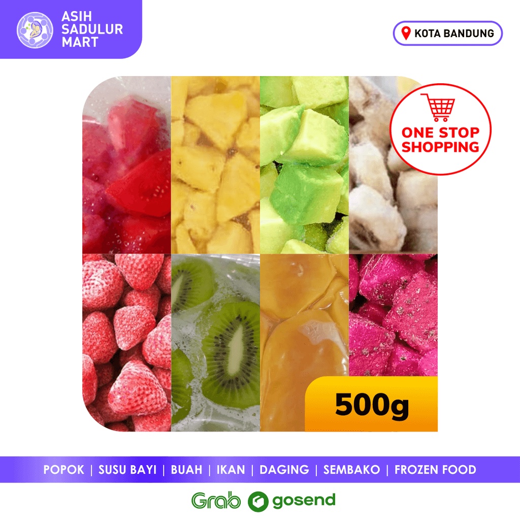 Buah Frozen Beku 500gr / 1kg Leci Sunkist Anggur Bandung | Asih Sadulur Mart