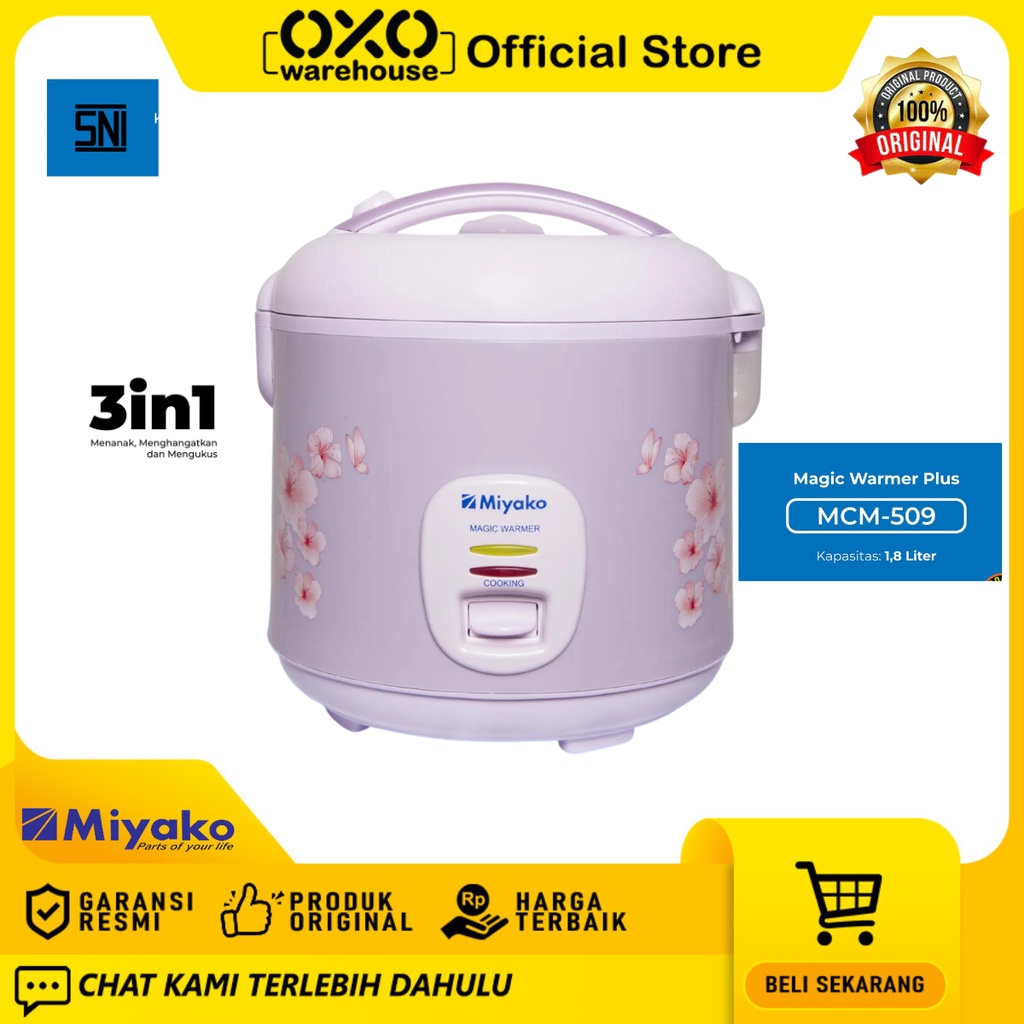 Jual Miyako Rice Cooker MCM509 1.8 Liter Magic Warmer Plus Mejikom Low
