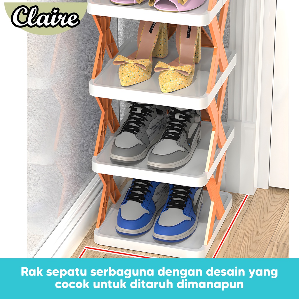 Rak Sepatu Silang / Shape Non Slip / Rak Sepatu Premium / Rak Sepatu 5 Susun