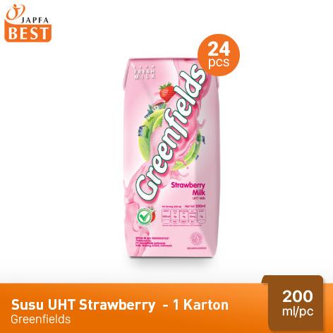 

Susu Greenfields UHT Strawberry 200 ml - Isi 24 pcs TERLARIS TERPERCAYA ORIGINAL