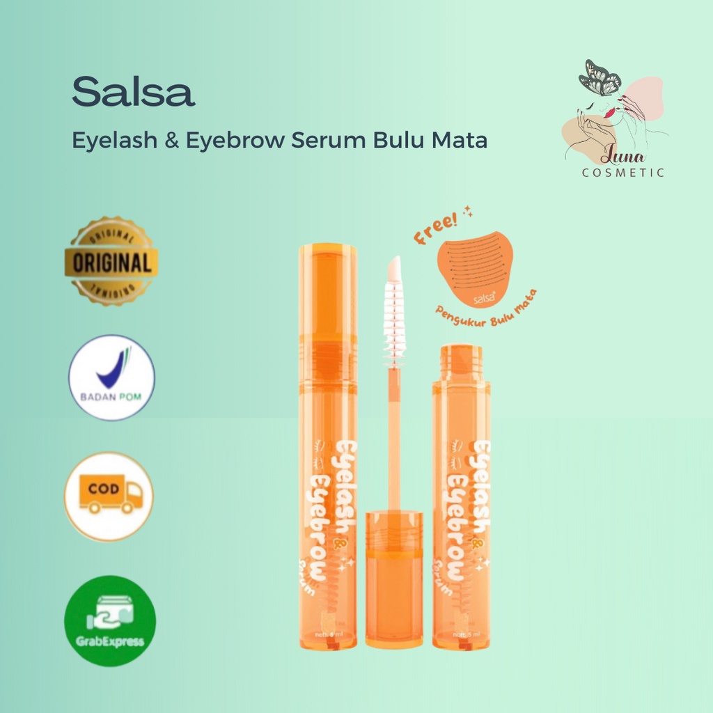 SALSA Eyelash &amp; Eyebrow Serum - Serum Bulu Mata Menebalkan dan Penumbuh Alis Cepat with Biotin Peptide Ginseng