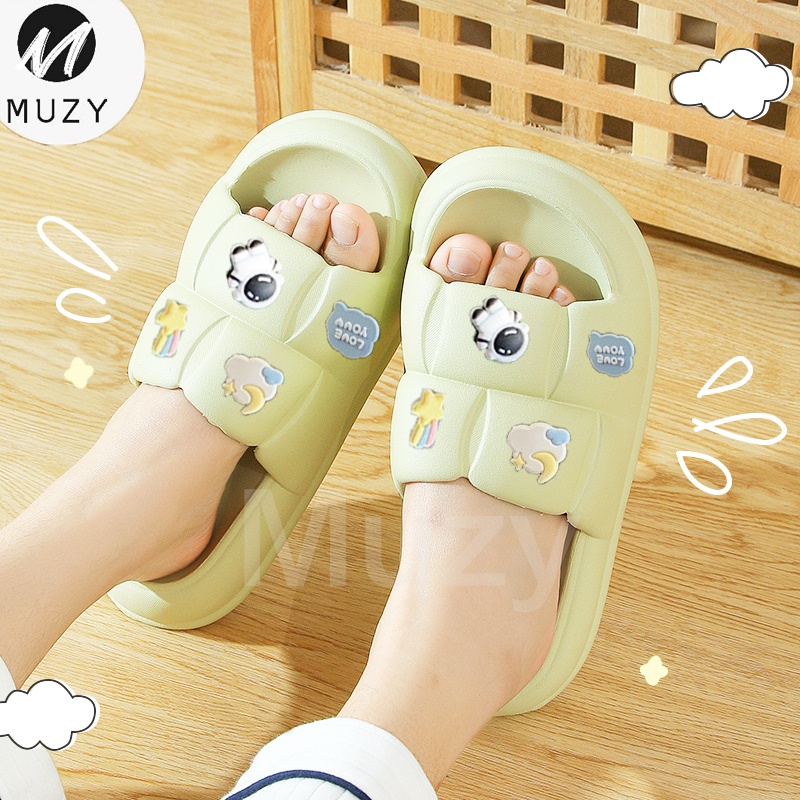 Muzy Sandal Slop Unisex Rubber Tebal Polos Sandal Rumahan Sandal Karet Jelly HSN101
