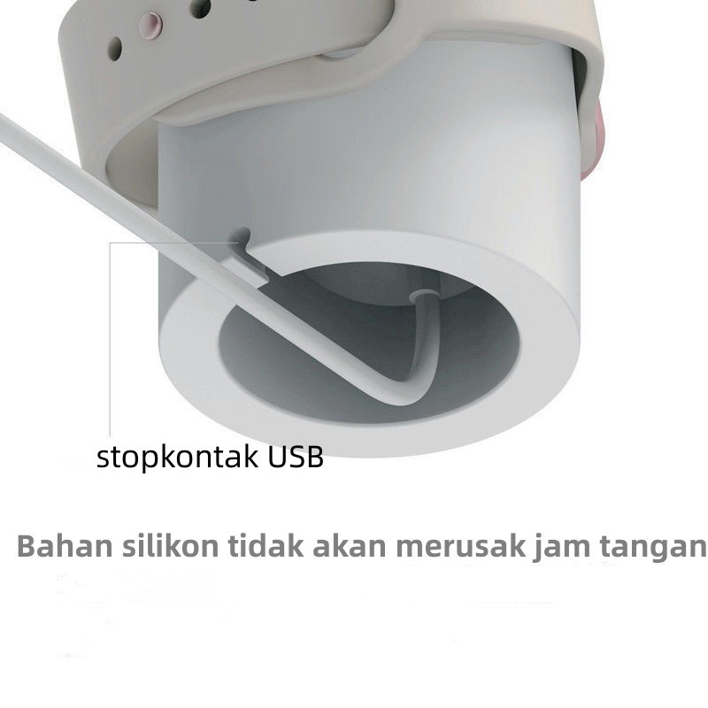 Stand bracket Charger Bahan Silikon untuk Apple Watch 3 5 SE 7 4 2 6 1