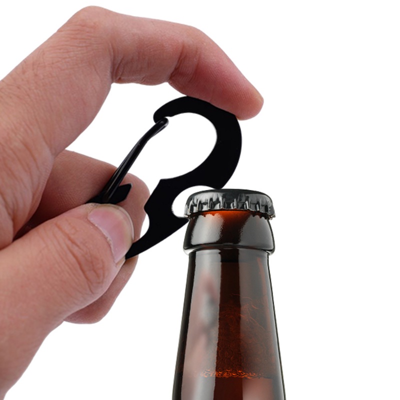 Outdoor Multifungsi Gesper Panjat Stainless Steel Carabiner Pembuka Botol Portable Spring Hook Gantungan Kunci