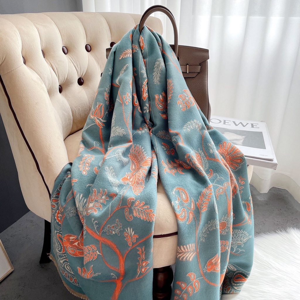 Aster Syal Scarf Shawl Elegan Motif Import Cashmere