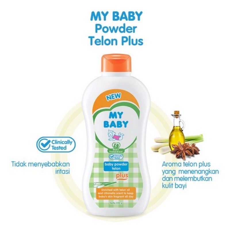 My Baby Powder Soft Gent| Sweet Floral| Fresh Fruit| Biang Keringat|Telon Plus|Bedak Bayi | Mybaby