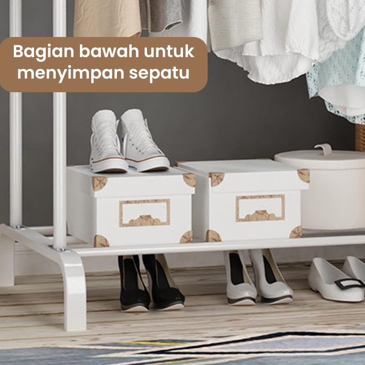 Stok Terbatas Starlight Rak Gantungan Baju Celana Stand Hanger Rak Gawang Serbaguna dengan Roda Gant