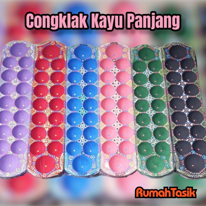 Congklak / Dakon Kayu Panjang Free Biji Kerang Asli 100 Pcs Murah Berkualitas