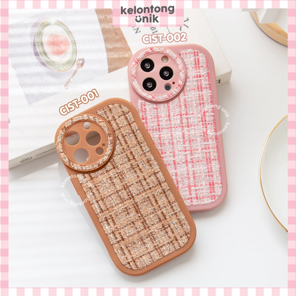 (Seri 1) For iPhone - Woven Tweed Shockproof Case Kain