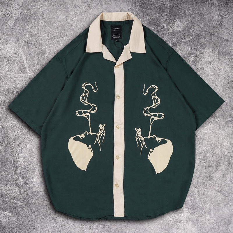 [N01064] Kemeja Distro Full Print Motif // WOMAN SMOKE
