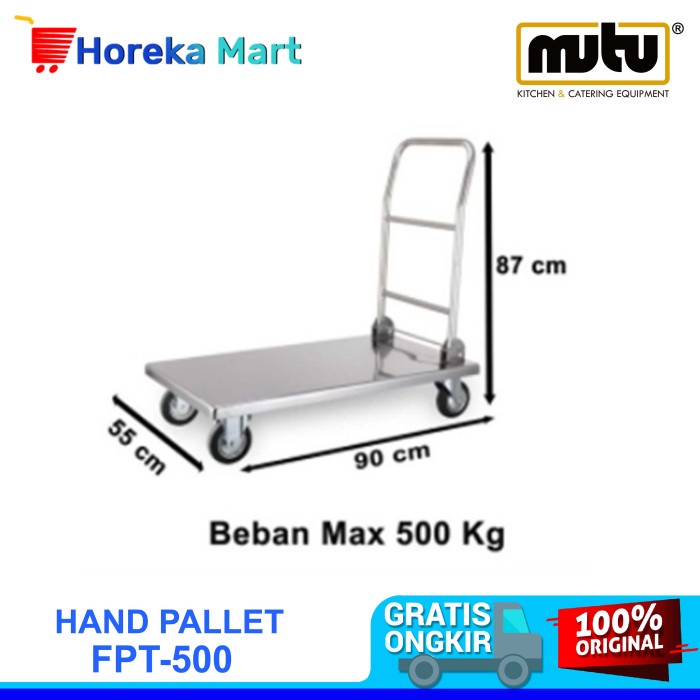 Troli Stainless Pengangkut Barang Kapasitas 500Kg FPT-500