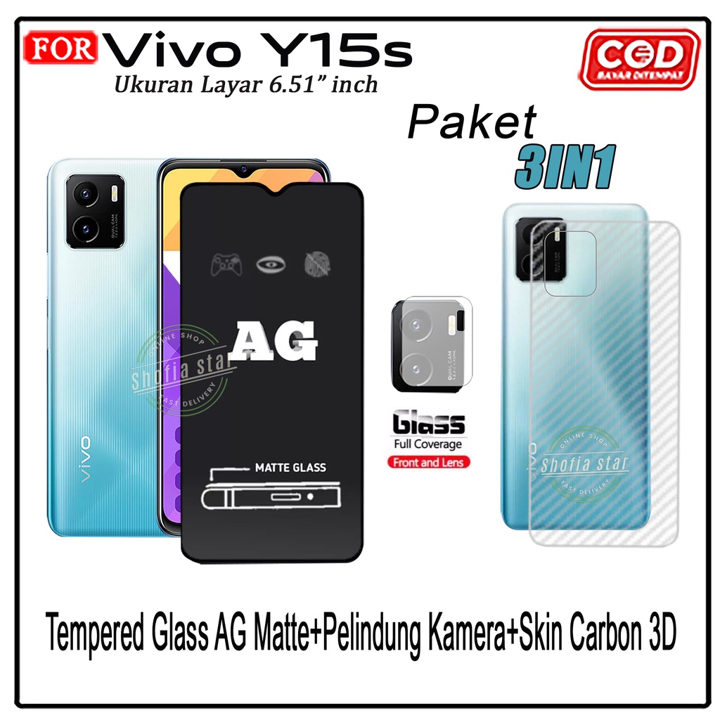 PROMO 3IN1 Tempered Glass Ceramic Privacy Matte Vivo Y15s Y01 Y53s Y75 5G Y50 Y51(2020) Y30 Y12 Y15 Y17 Y01a Anti Spy Full Cover