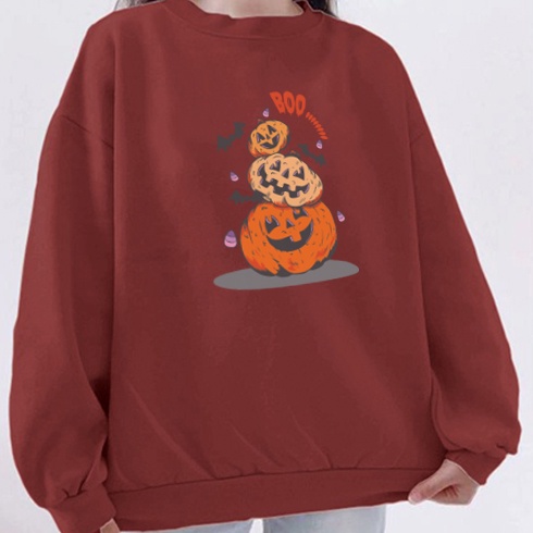 Sweater Hallowen Pria Dan Wanita Oversize Style Korean Bahan Fleece  L - XL - XXL - XXXL