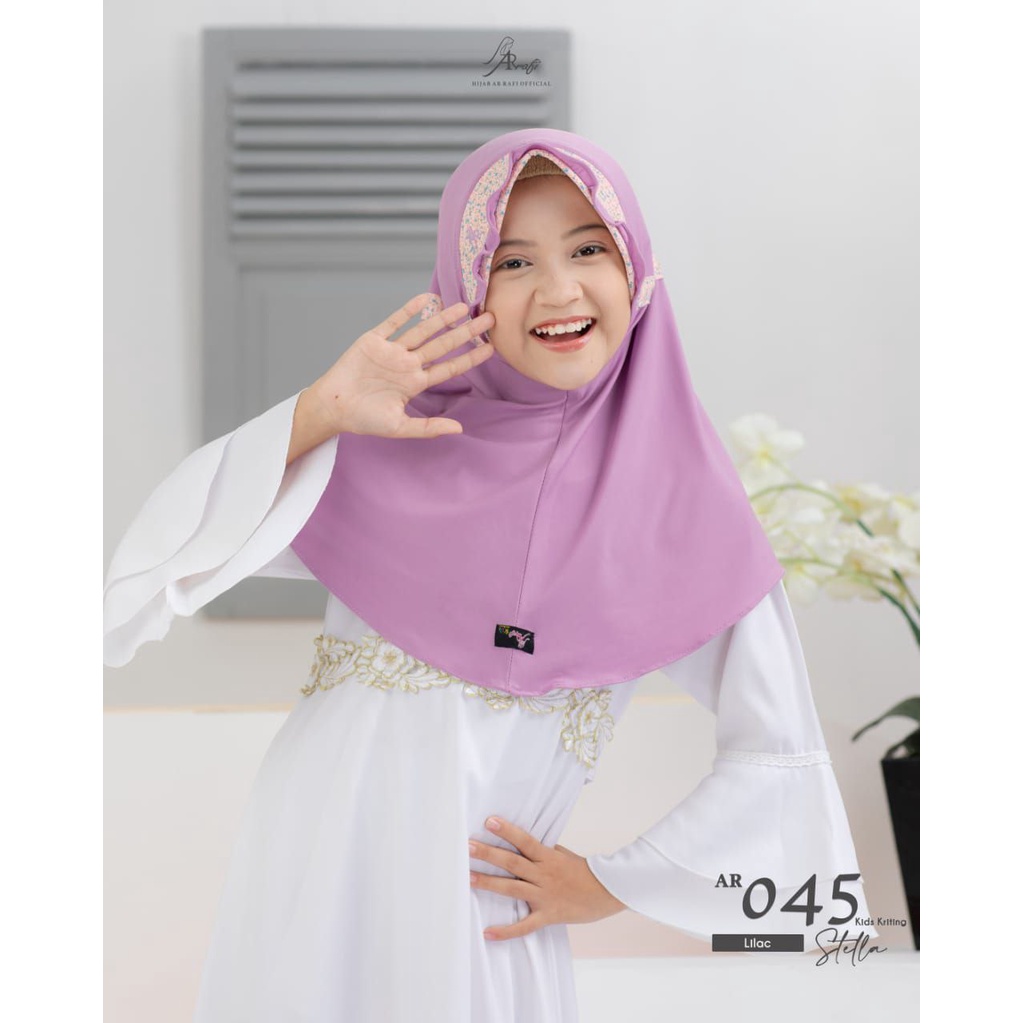 Ar 045 Kids Hijab Arrafi Anak Cantik | Jilbab Putih Anak | Jilbab Anak TK | Jilbab Ngaji anak | Keru